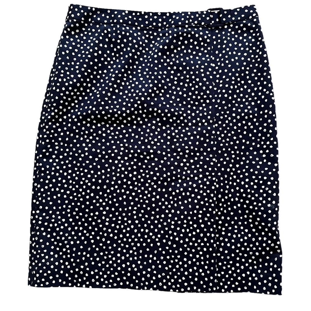 Brooks Brothers "346" Navy Blue with White Dots Pencil Skirt 10
